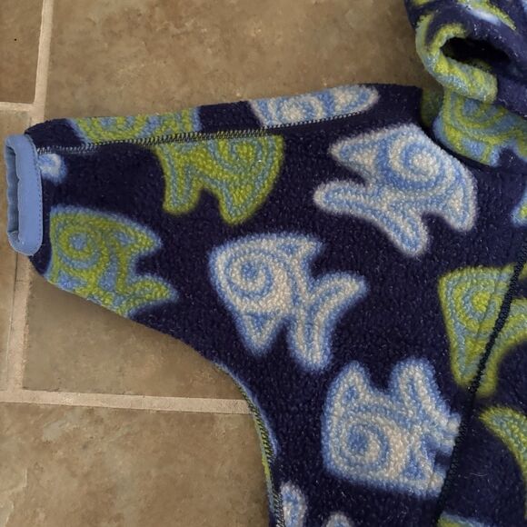 Patagonia Fleece Bunting Baby Infant 3-6 Months Zen Turtle Fish VINTAGE 90s RARE - Picture 3 of 10
